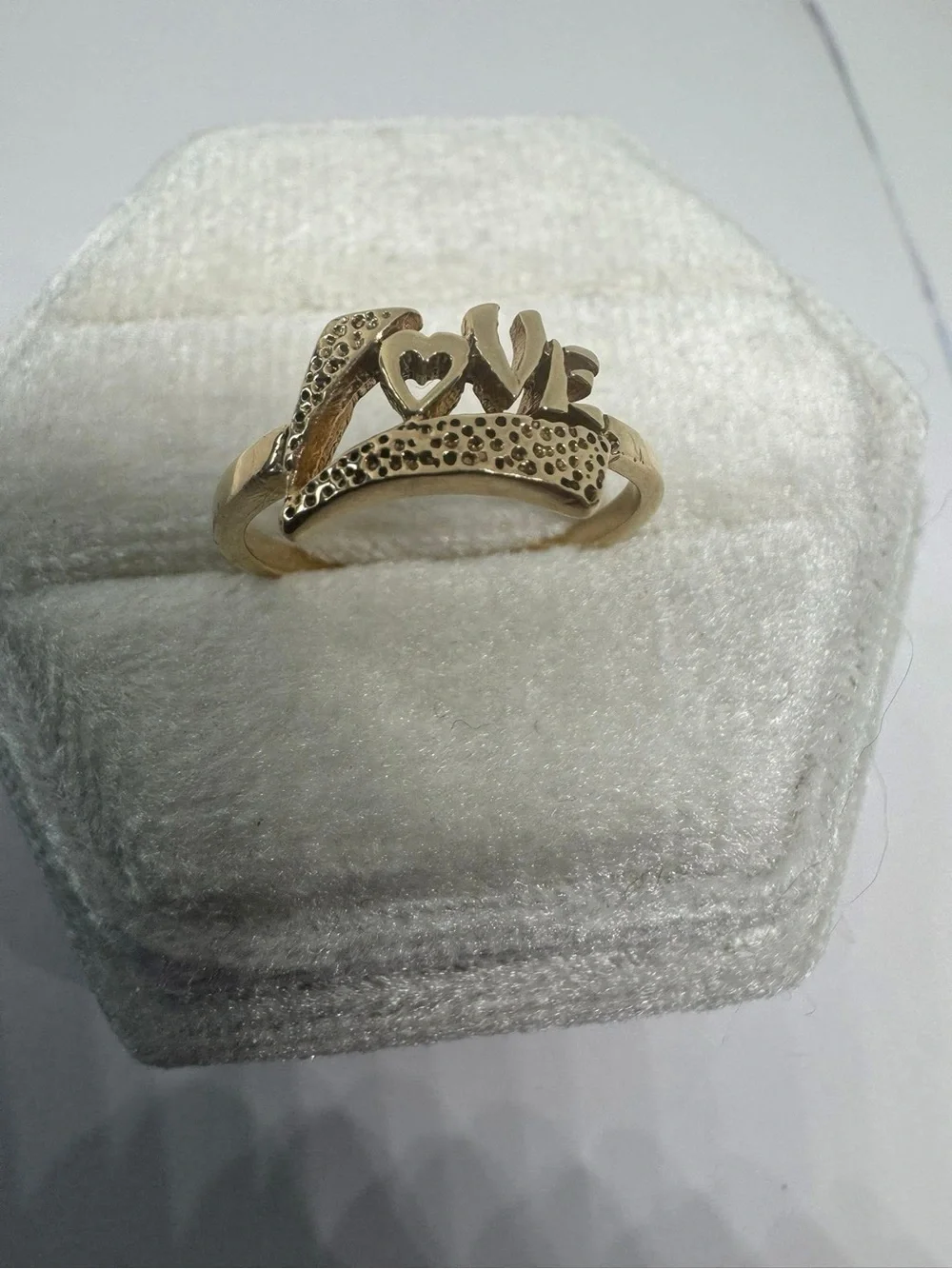 Vintage 14K 585 Gold Love Ring Size 6 Romantic Fine Jewelry Gift